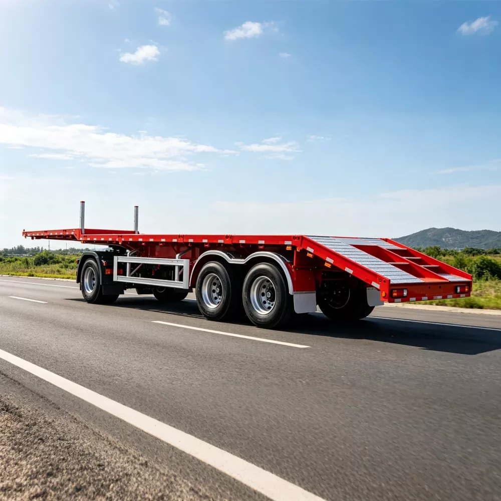 Lätt låg-däck flak semitrailer