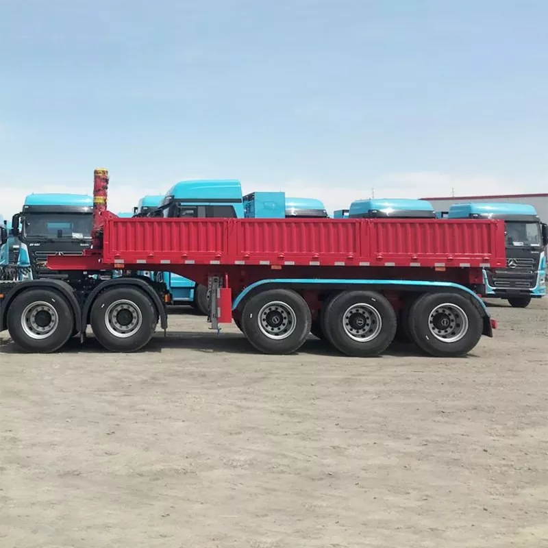 Straight-beam front-lift dump semitrailer